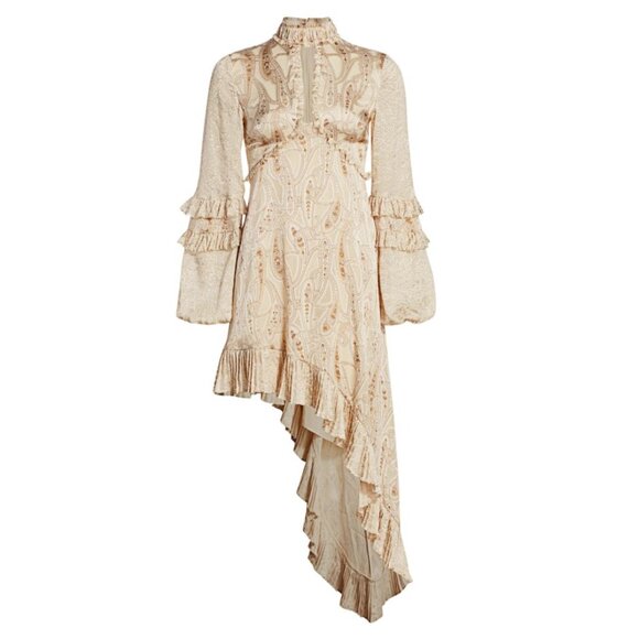 Alexis LIORA Asymmetrical Empire-Waist Keyhole Ruffle Long-Sleeve Dress - Picture 10 of 13